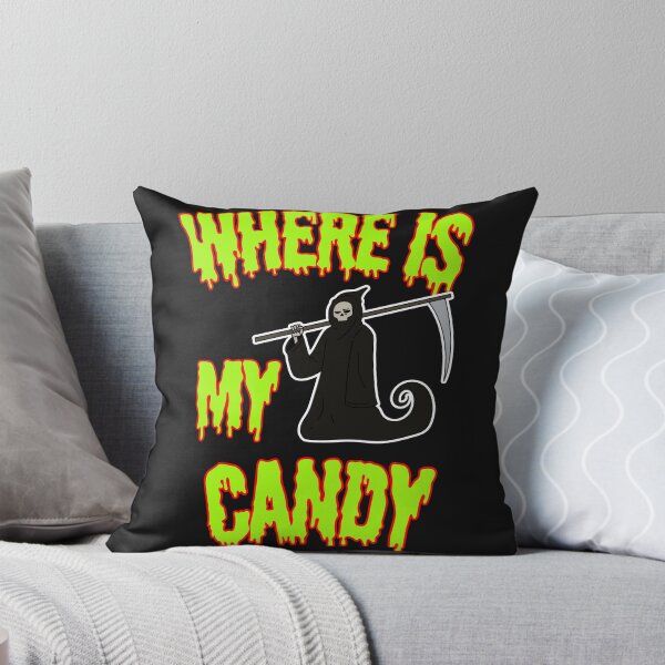 Item preview, Where Is My Candy Funny Grim Reaper Halloween Graphic designed and sold by SoftAuraStudi0.