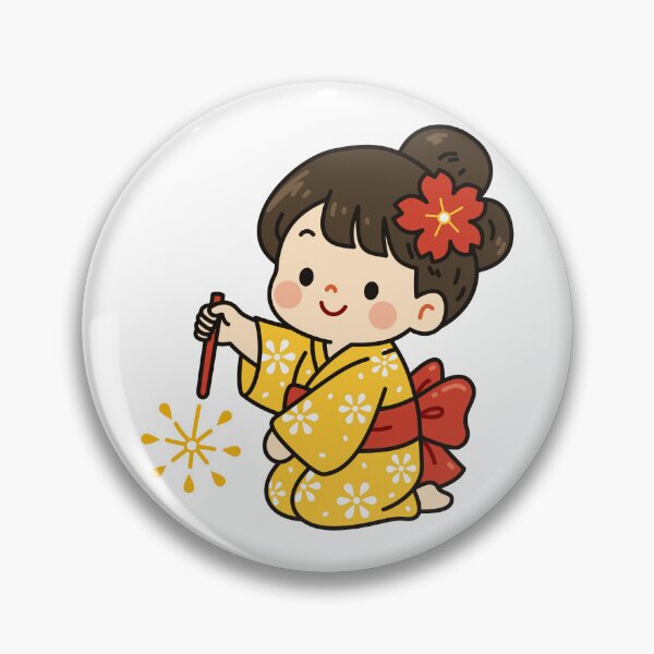 Item preview, Cute Japanese Yukata Girl Sparkler designed and sold by Anne97s.