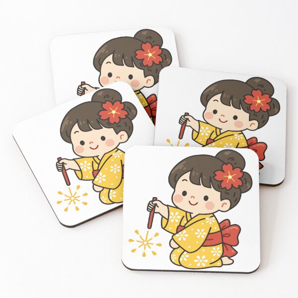 Item preview, Cute Japanese Yukata Girl Sparkler designed and sold by Anne97s.