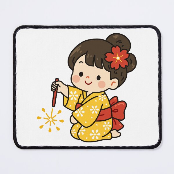 Item preview, Cute Japanese Yukata Girl Sparkler designed and sold by Anne97s.
