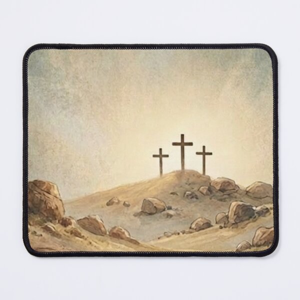 Item preview, The Hill Called Calvary – Christian Watercolor Crosses Art Print designed and sold by Bound for Wonder.