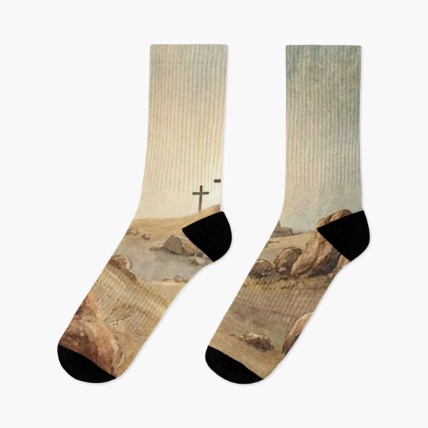 Item preview, The Hill Called Calvary – Christian Watercolor Crosses Art Print designed and sold by Bound for Wonder.