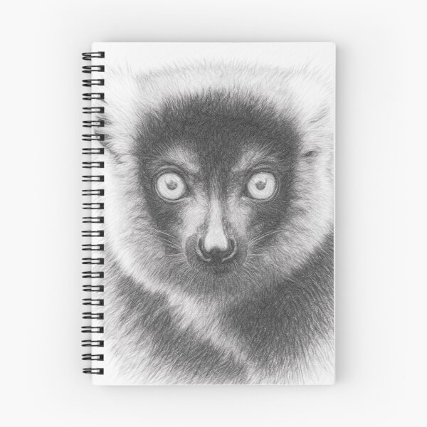 Item preview, Lemur Black and White Pencil Portrait Art Print | Realistic Wildlife Sketch Wall Decor designed and sold by Leon Woods Pencil Art.