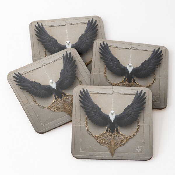 Item preview, Gothic Stone Scales Feather Against Heart designed and sold by GeoWhimsy Studio.