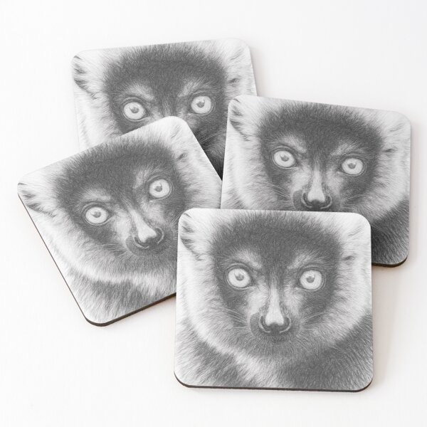 Item preview, Lemur Black and White Pencil Portrait Art Print | Realistic Wildlife Sketch Wall Decor designed and sold by Leon Woods Pencil Art.