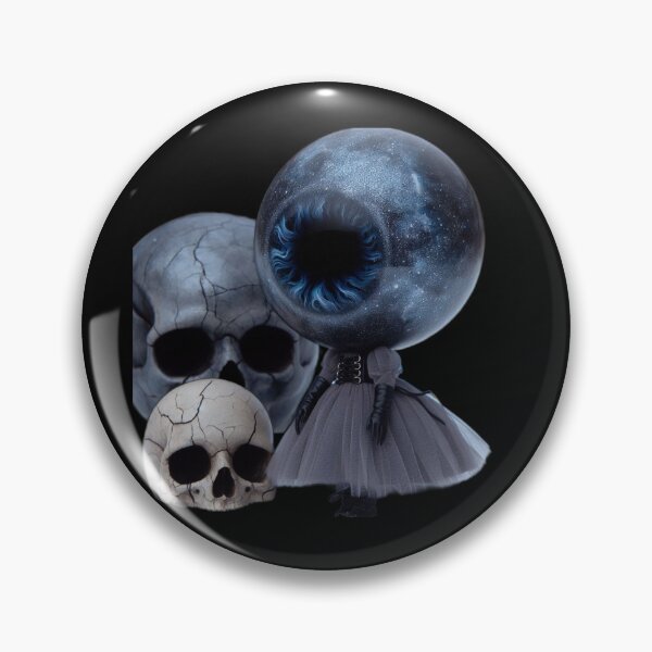 Item preview, Cosmic Cyclops Eye Doll with Gothic Skulls designed and sold by LujziWorld.