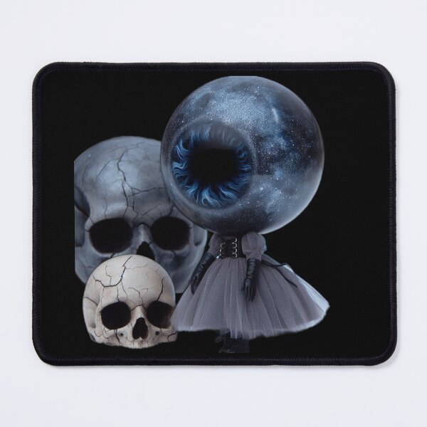 Item preview, Cosmic Cyclops Eye Doll with Gothic Skulls designed and sold by LujziWorld.