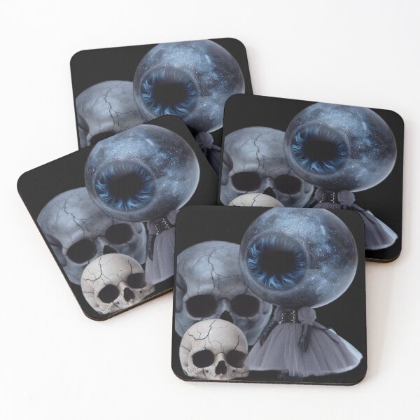 Item preview, Cosmic Cyclops Eye Doll with Gothic Skulls designed and sold by LujziWorld.