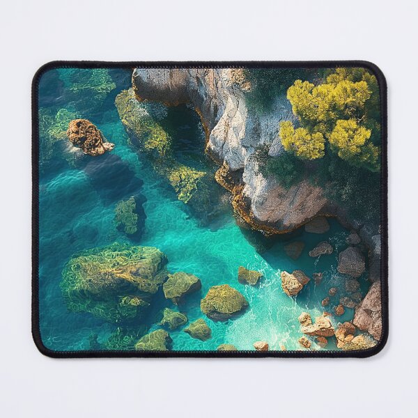 Item preview, Mediterranean Cove Print | Aerial Turquoise Coast Wall Art designed and sold by JPrintsInc.