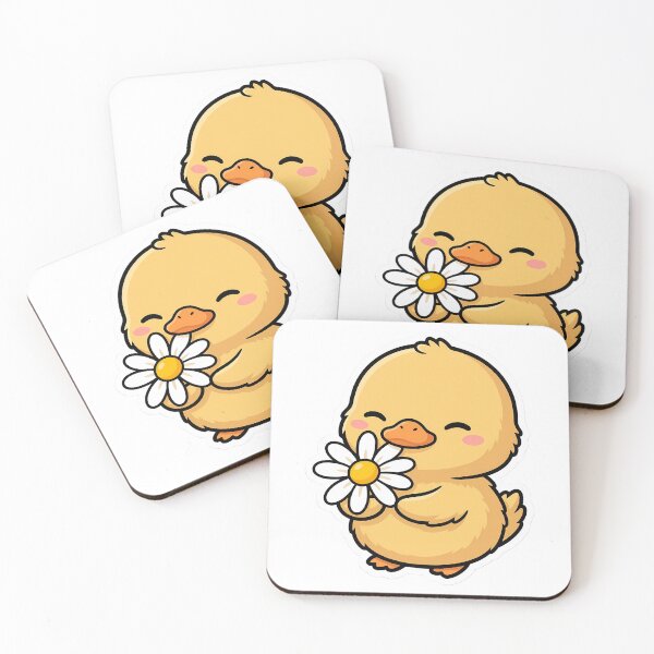 Item preview, Cute Kawaii Baby Duckling Daisy Cottagecore Pastel Sticker designed and sold by how-is-design.
