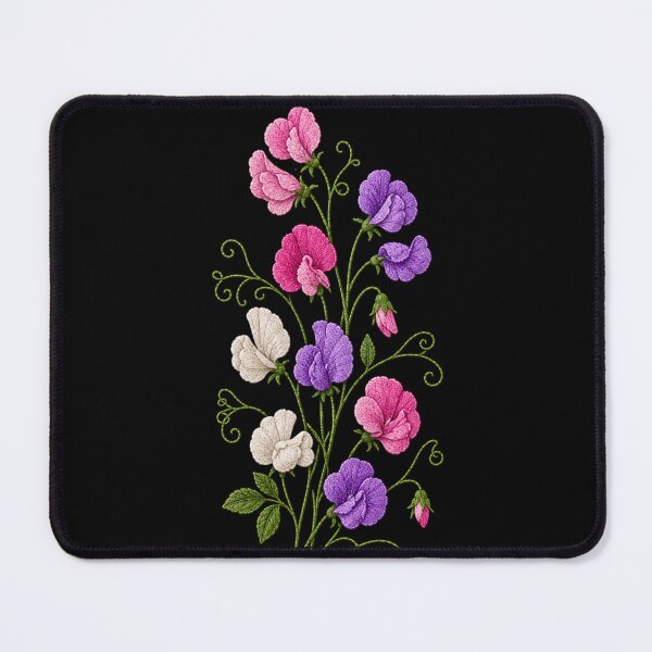 Item preview, Sweet Pea Flowers Embroidery designed and sold by ColorSplash123.