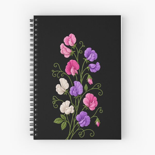 Item preview, Sweet Pea Flowers Embroidery designed and sold by ColorSplash123.