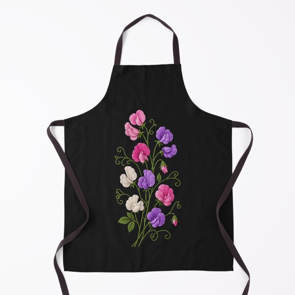 Item preview, Sweet Pea Flowers Embroidery designed and sold by ColorSplash123.