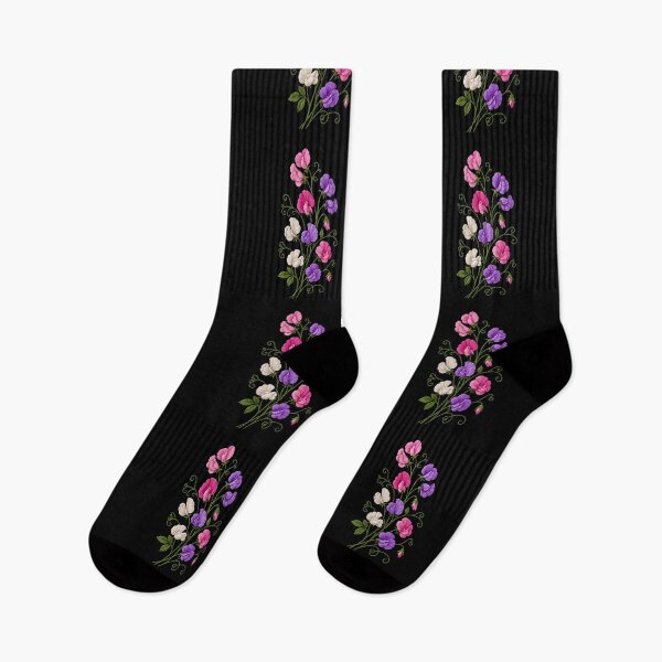 Item preview, Sweet Pea Flowers Embroidery designed and sold by ColorSplash123.