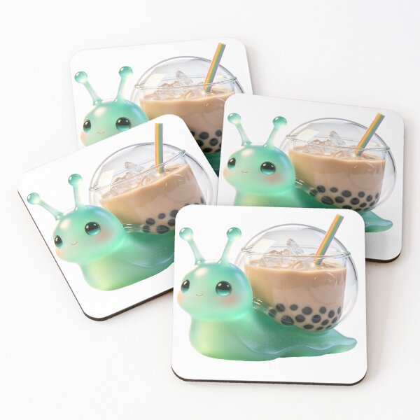 Item preview, Emerald Snail - Kawaii Boba Milk Tea Crystal Edition designed and sold by ABYSSLAB.