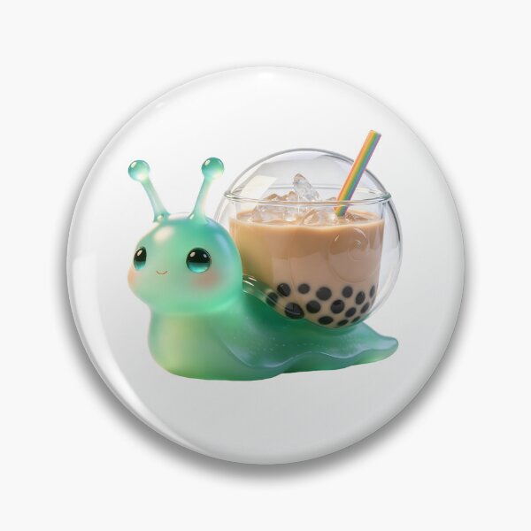 Item preview, Emerald Snail - Kawaii Boba Milk Tea Crystal Edition designed and sold by ABYSSLAB.