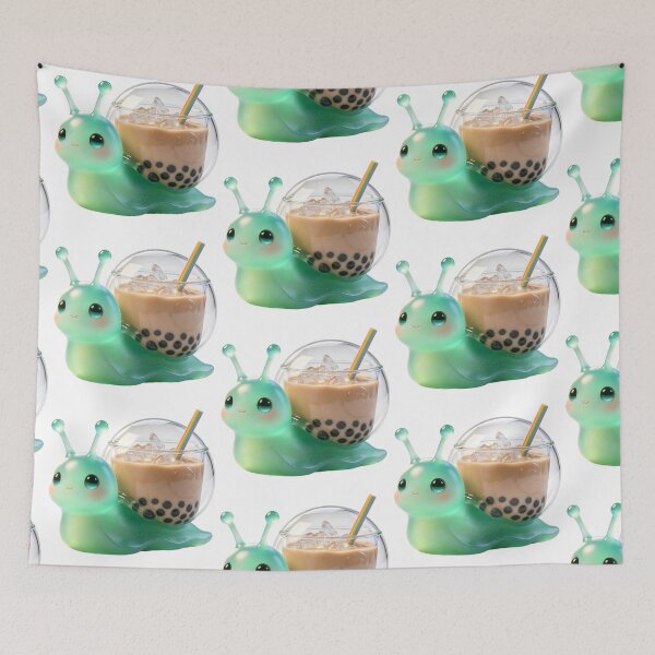 Item preview, Emerald Snail - Kawaii Boba Milk Tea Crystal Edition designed and sold by ABYSSLAB.