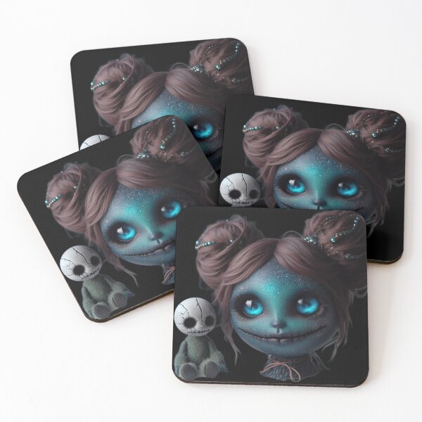 Item preview, Galaxy Stardust Creepy Doll with Skull Plushie designed and sold by LujziWorld.