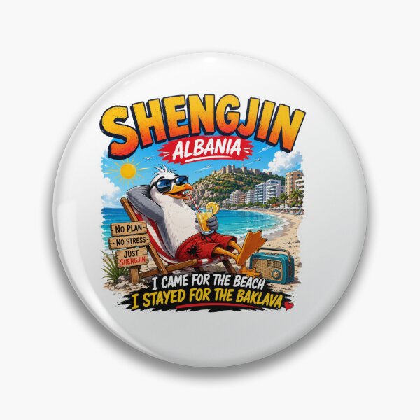 Item preview, Shengjin Albania Beach Vacation T-Shirt – I Came for the Beach, I Stayed for the Baklava Funny Travel Design designed and sold by Sushikidsntod.