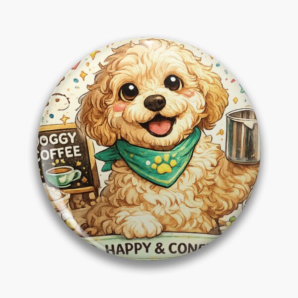 Item preview, Happy puppy with frothy coffee drink Pawsitive or Positive designed and sold by domdjs4239.