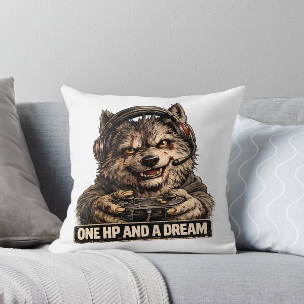 Item preview, One HP And A Dream Funny Gamer Wolf Meme designed and sold by DryHumorPrints.