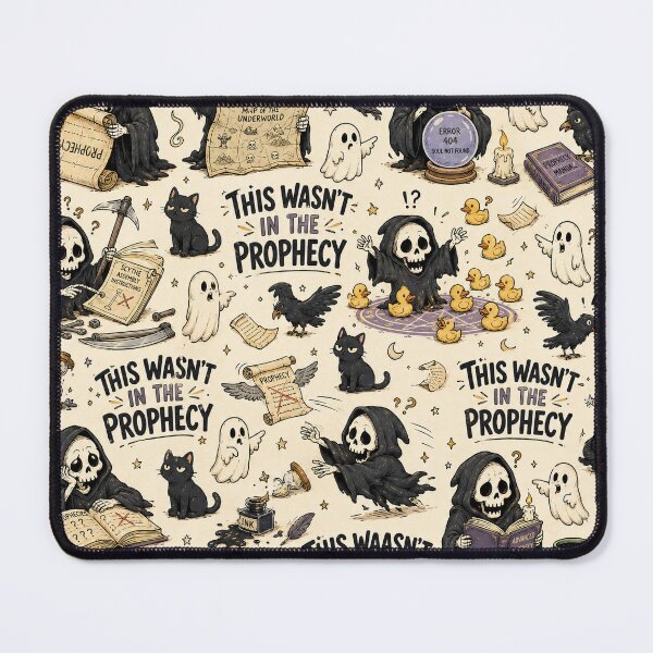 Item preview, This Wasn't In The Prophecy – Funny Grim Reaper Cartoon Pattern designed and sold by OpenDreamArts.