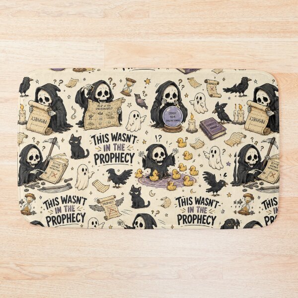 Item preview, This Wasn't In The Prophecy – Funny Grim Reaper Cartoon Pattern designed and sold by OpenDreamArts.