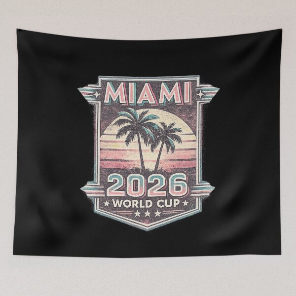 Item preview, Miami 2026 Retro World Cup Tee designed and sold by ArthUpscale.