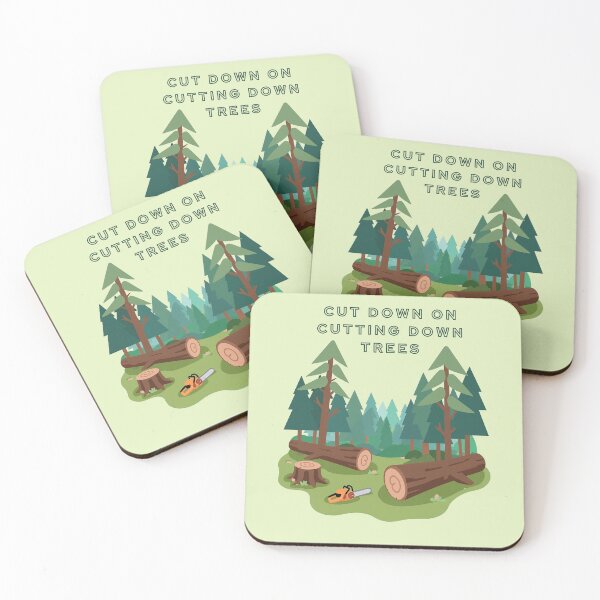 Item preview, Cut Down On Cutting Down Trees Thoughtful Gifts For Environmentalist (green text) designed and sold by Wordfall.