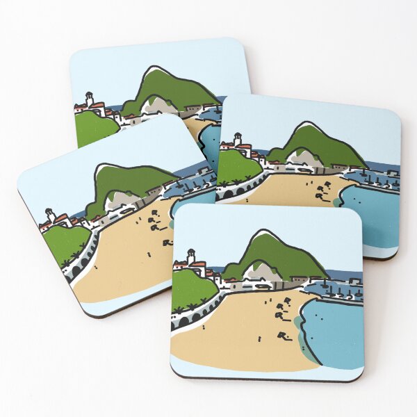 Item preview, Basque Country | Guetaria Beach Illustration designed and sold by Covo Studio.