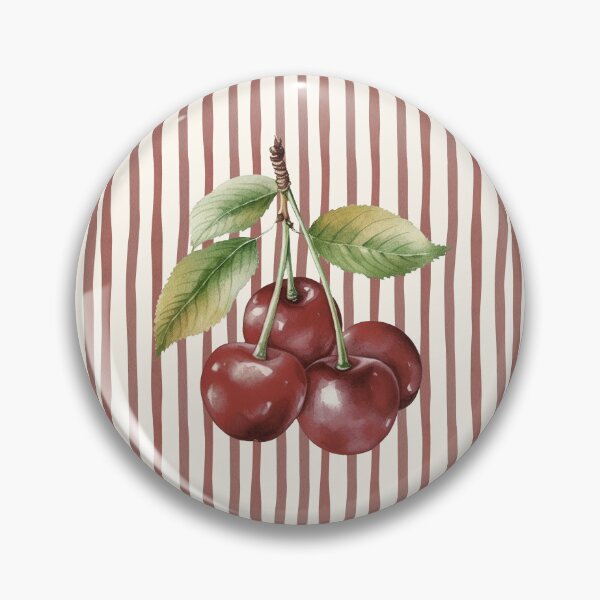 Item preview, ​Watercolor Cherry Branch on Striped Background designed and sold by HBBS DESIGNS.