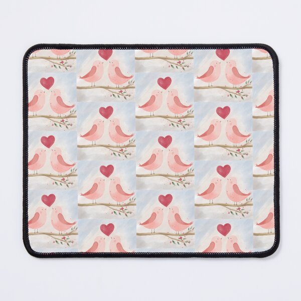 Item preview, Cute Watercolor Lovebirds with Heart designed and sold by LafinaArt.