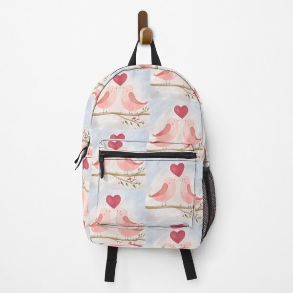 Item preview, Cute Watercolor Lovebirds with Heart designed and sold by LafinaArt.