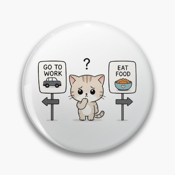 Item preview, Cat dilemma: work or meal designed and sold by Killerkarpfen.