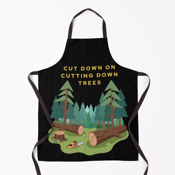Item preview, Cut Down On Cutting Down Trees Thoughtful Gifts For Environmentalists (yellow text) designed and sold by Wordfall.
