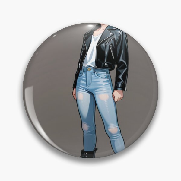 Item preview, Fashion - Man in Black Leather Jacket Slim Jeans Streetwear Anime Variant 6 designed and sold by AnimeShin.
