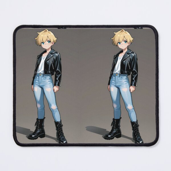 Item preview, Fashion - Man in Black Leather Jacket Slim Jeans Streetwear Anime Variant 6 designed and sold by AnimeShin.