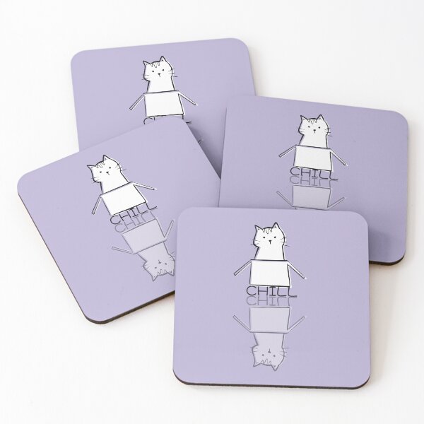 Item preview, Cute Purple Cat in Box Doodle Reflection CHILL  designed and sold by TackyTime.
