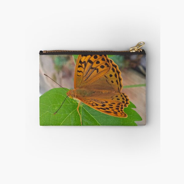 Item preview, Vibrant Orange Butterfly on Green Leaf - Macro Nature Photography designed and sold by Yondara.
