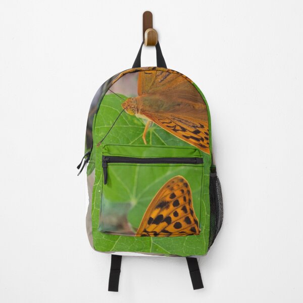 Item preview, Vibrant Orange Butterfly on Green Leaf - Macro Nature Photography designed and sold by Yondara.