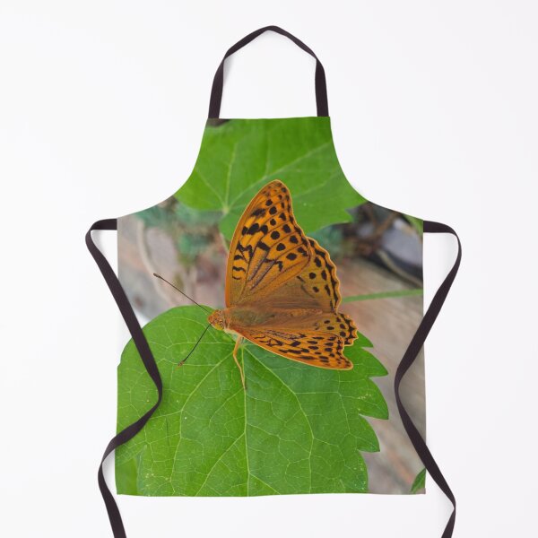 Item preview, Vibrant Orange Butterfly on Green Leaf - Macro Nature Photography designed and sold by Yondara.