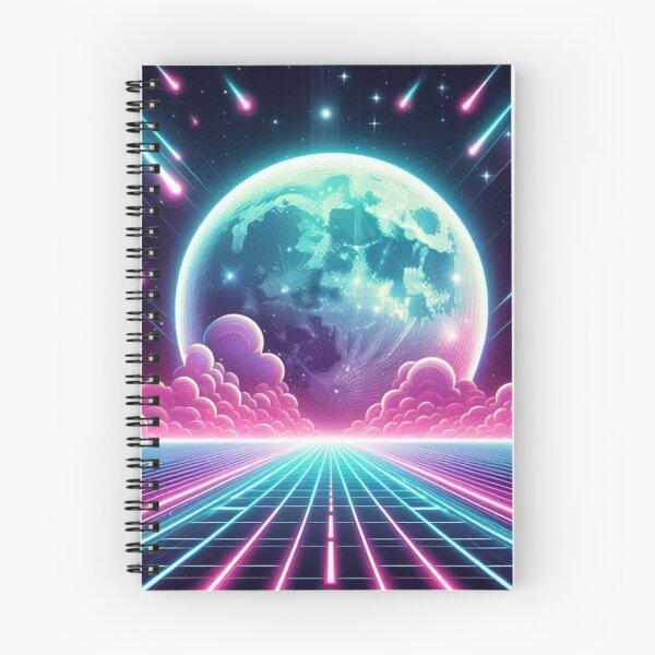 Item preview, Neon Cosmic Landscape – Retro Sci-Fi Dream designed and sold by Dogandesighn.