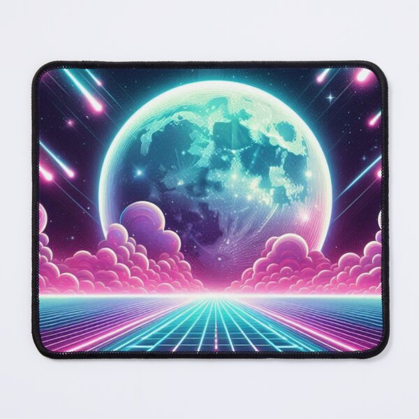 Item preview, Neon Cosmic Landscape – Retro Sci-Fi Dream designed and sold by Dogandesighn.