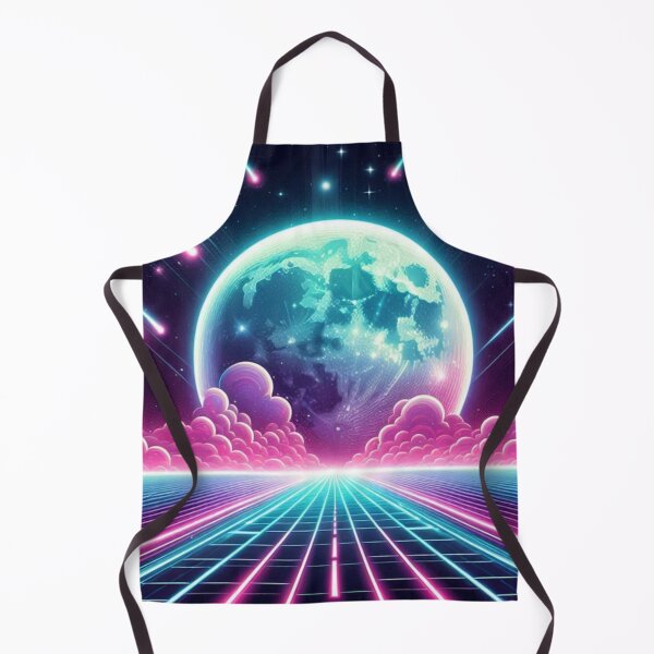 Item preview, Neon Cosmic Landscape – Retro Sci-Fi Dream designed and sold by Dogandesighn.