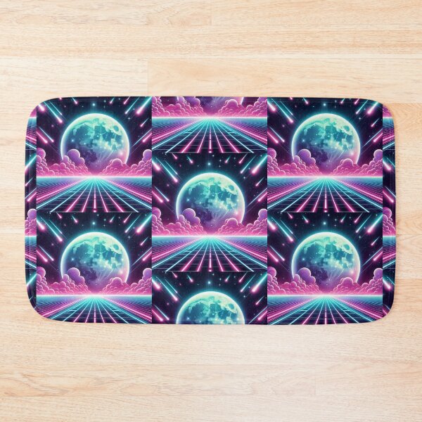 Item preview, Neon Cosmic Landscape – Retro Sci-Fi Dream designed and sold by Dogandesighn.