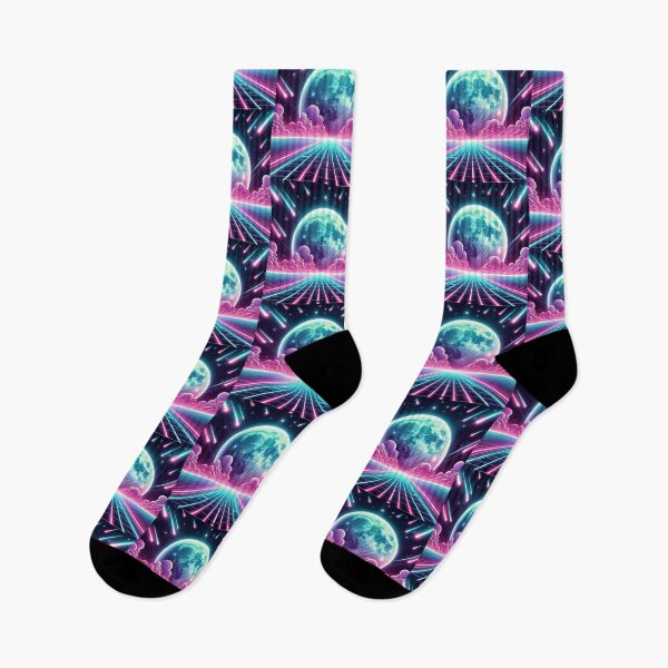 Item preview, Neon Cosmic Landscape – Retro Sci-Fi Dream designed and sold by Dogandesighn.