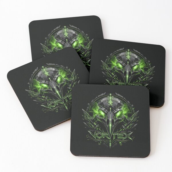 Item preview, Vortex Cyber Raven Skull Toxic Green Crystal Techwear Streetwear designed and sold by Novastitchshop.