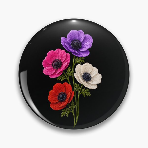 Item preview, Colorful Anemones Embroidery designed and sold by ColorSplash123.