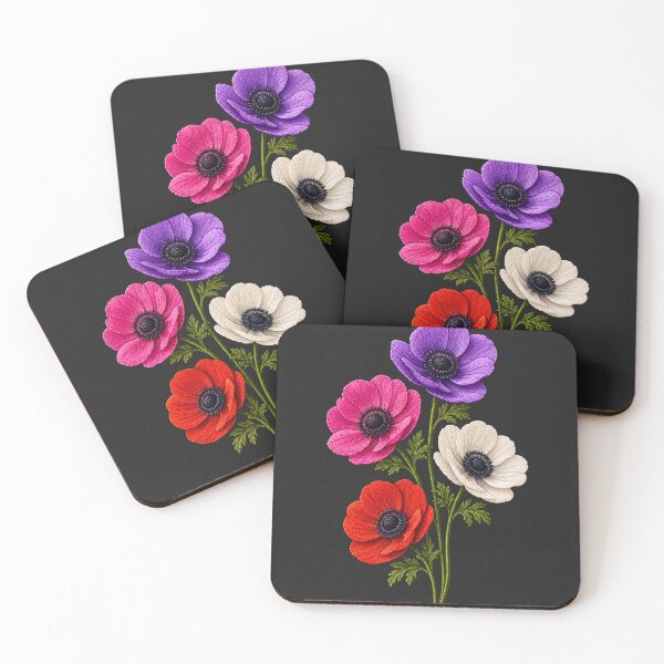 Item preview, Colorful Anemones Embroidery designed and sold by ColorSplash123.