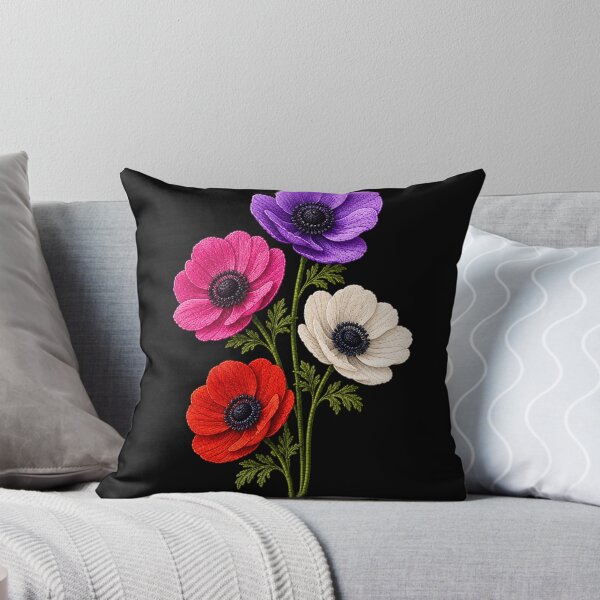 Item preview, Colorful Anemones Embroidery designed and sold by ColorSplash123.